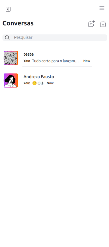 Bart no celular com a lista de conversas do chat