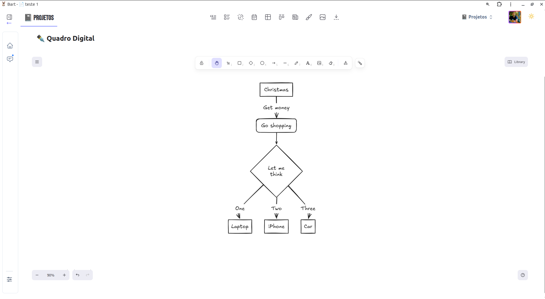 Quadro digital do Bart com desenho livre